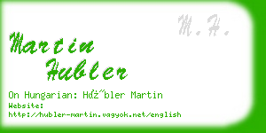 martin hubler business card